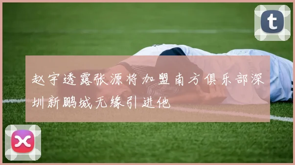 赵宇透露张源将加盟南方俱乐部深圳新鹏城无缘引进他